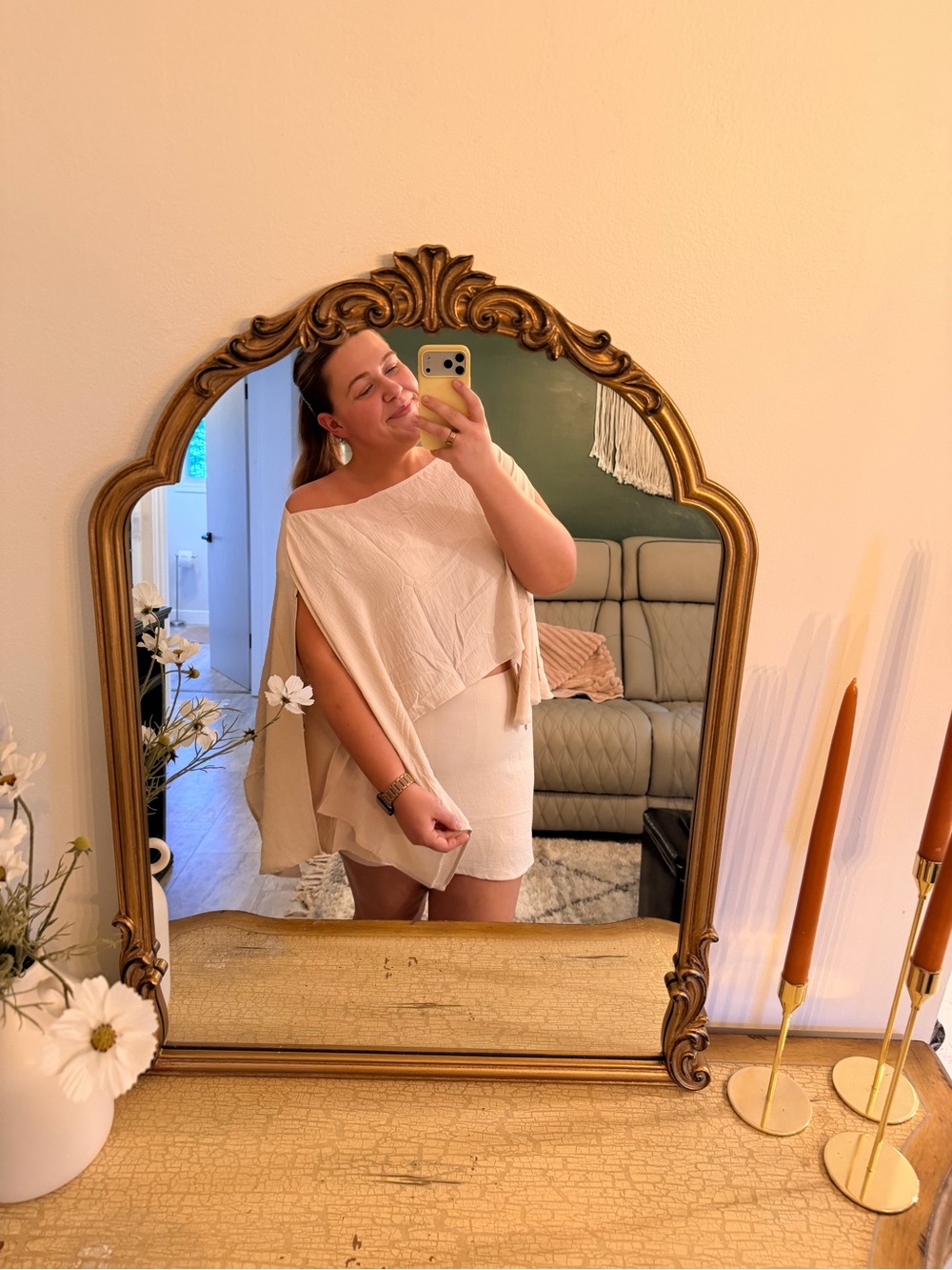 CHICME 3 Piece Summer Outfit Set Skort Bandeau & Flowy Top - Picture 3 of 3